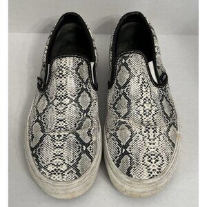 Vans Shoes Men's 5 Women's 6.5 Snake Print Python Slip On Sneakers Black‎ White